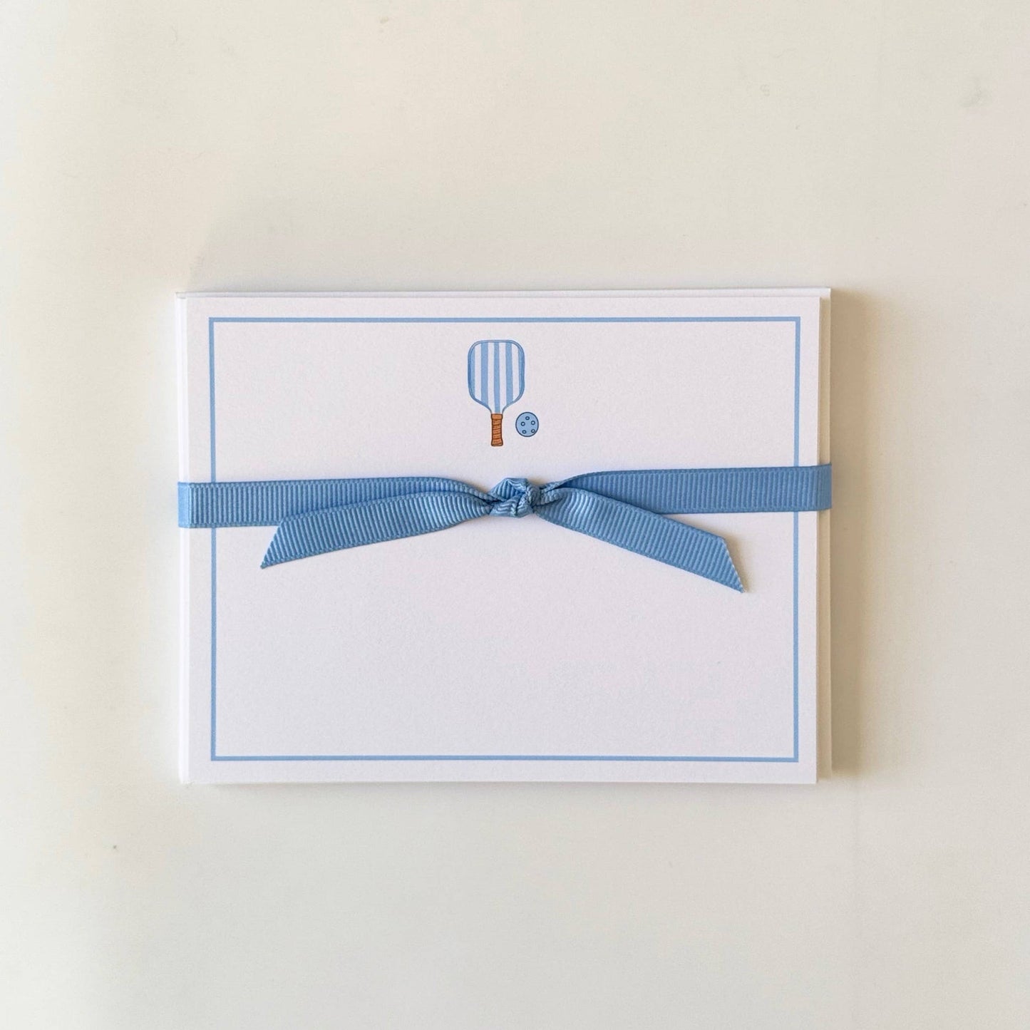 Pickleball Paddle, Blue Stripe - Flat Note Cards