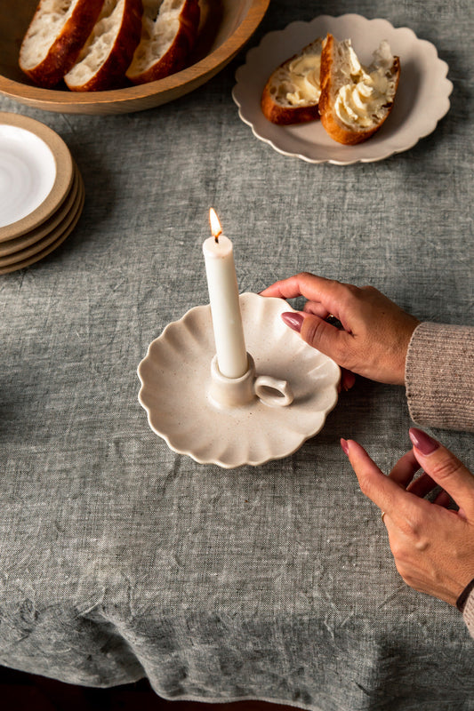 Cottage Candle Stick/Sand