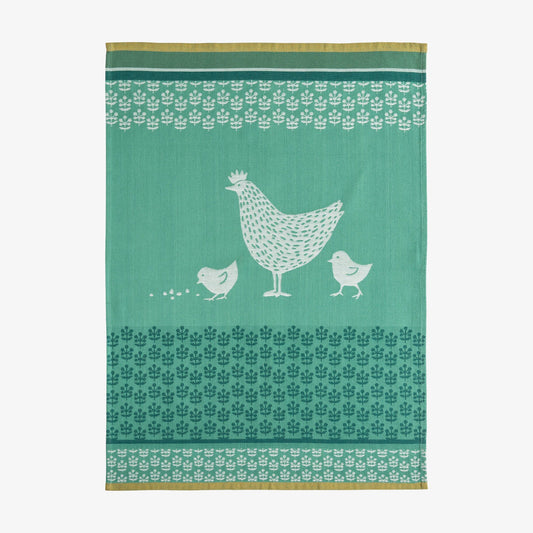 Green Cocotte Jacquard Tea Towel