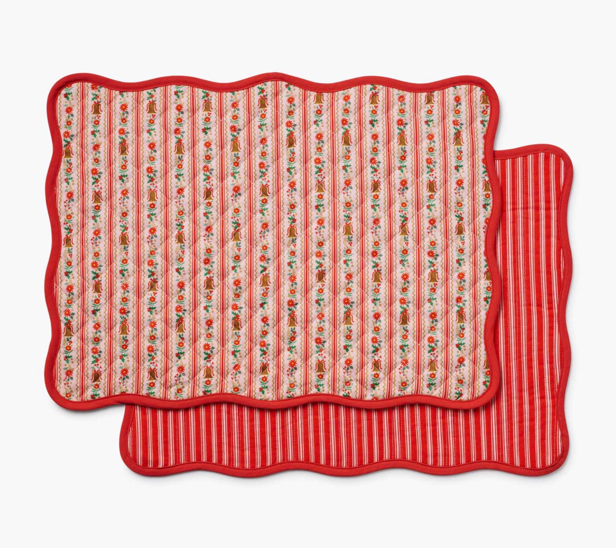 Holly Jolly Quilted Cotton Placemats, Set of 4