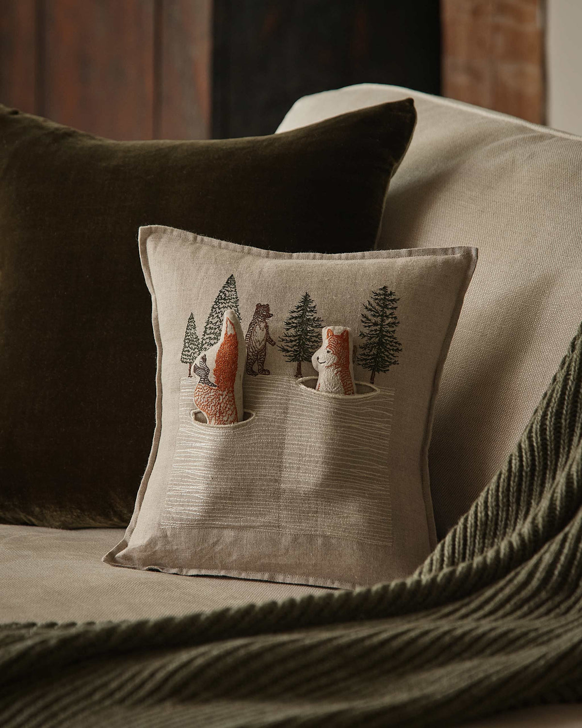 Winter Fox Pocket Pillow