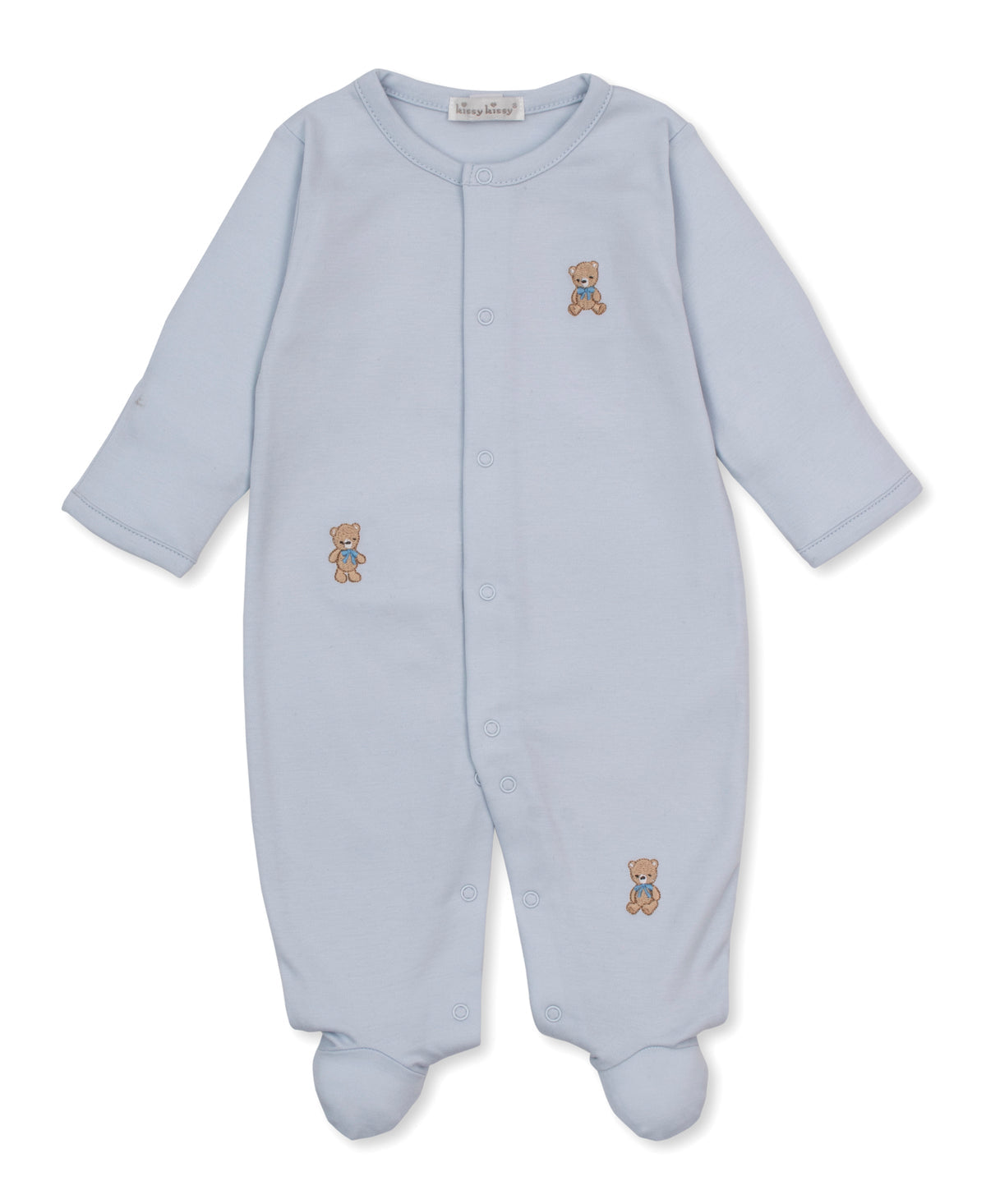 Teddy Bear Club Blue Zip Footie 3-6M
