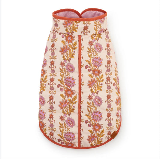Blockprint Floral Reversible Dog Jacket