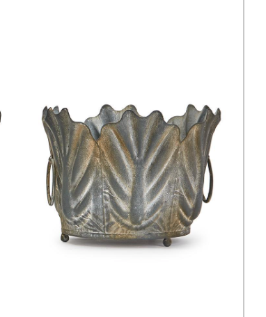 Zinc Garden Leaf Planter