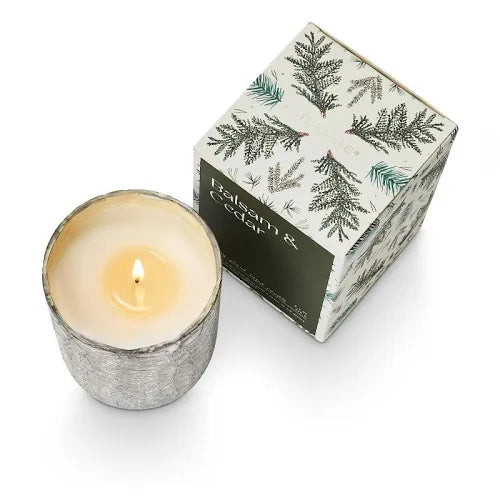 Balsam & Cedar Large Boxed Crackle Glass Candle