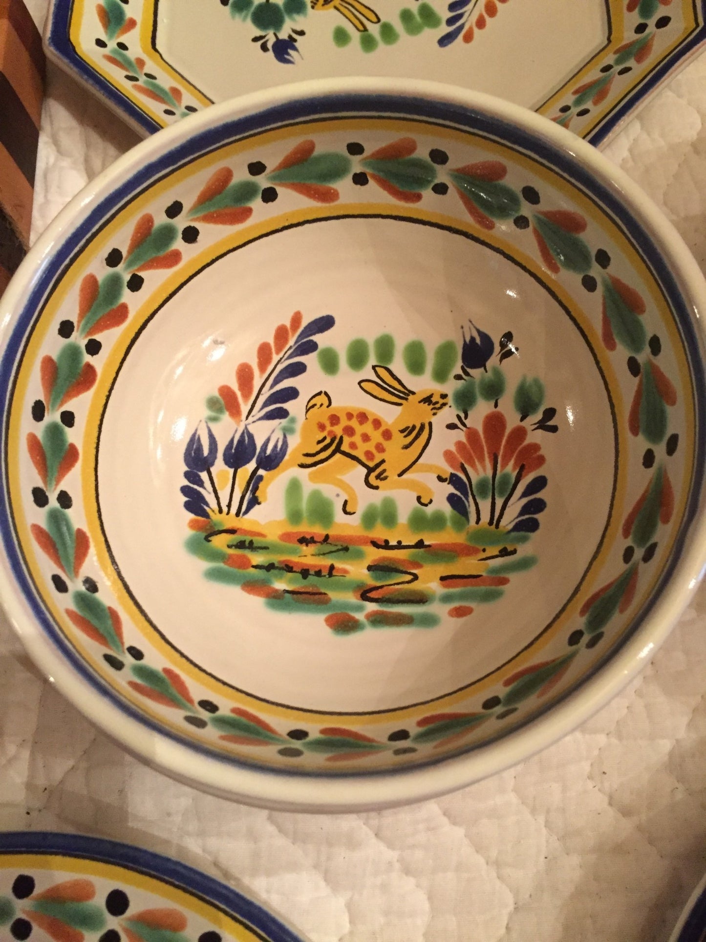 P88 Cereal bowl w/design (campers animals dif conejo, pajaro, venado, gallo)