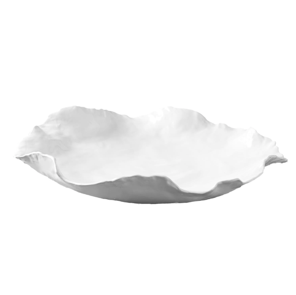 Large White Free Form Bowl - food safe