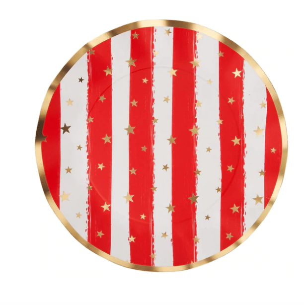 Wavy Dinner Plate Patriotic Confetti/8ct