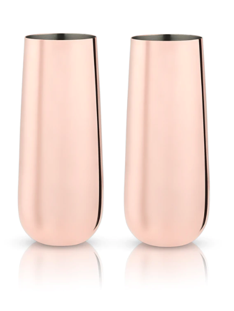 Stemless Copper Champagne Flute