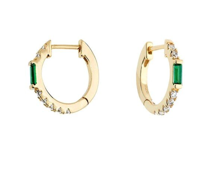 Infinite Emerald Hoops