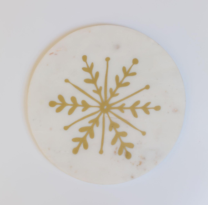 Marble Cheese Board Snow Flake