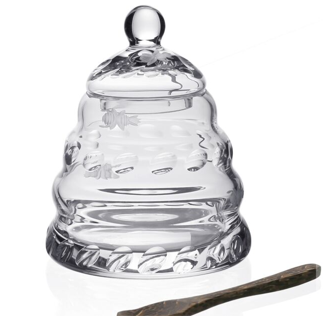 William Yeoward Crystal Buzzy Honey Jar with Spoon