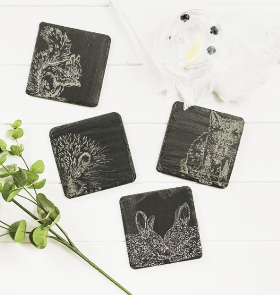 Woodland Friends Slate Coasters Set 4
