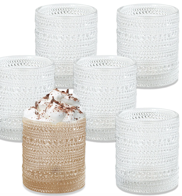 Beaded Old Fashioned Drinking Glasses