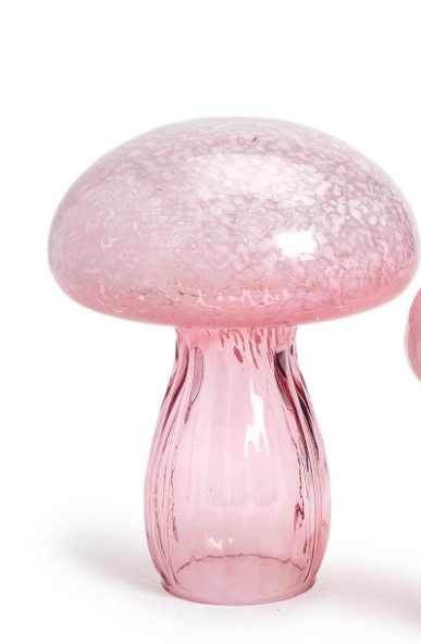 Hand-crafted Glass Mushroom With Fluted Stem