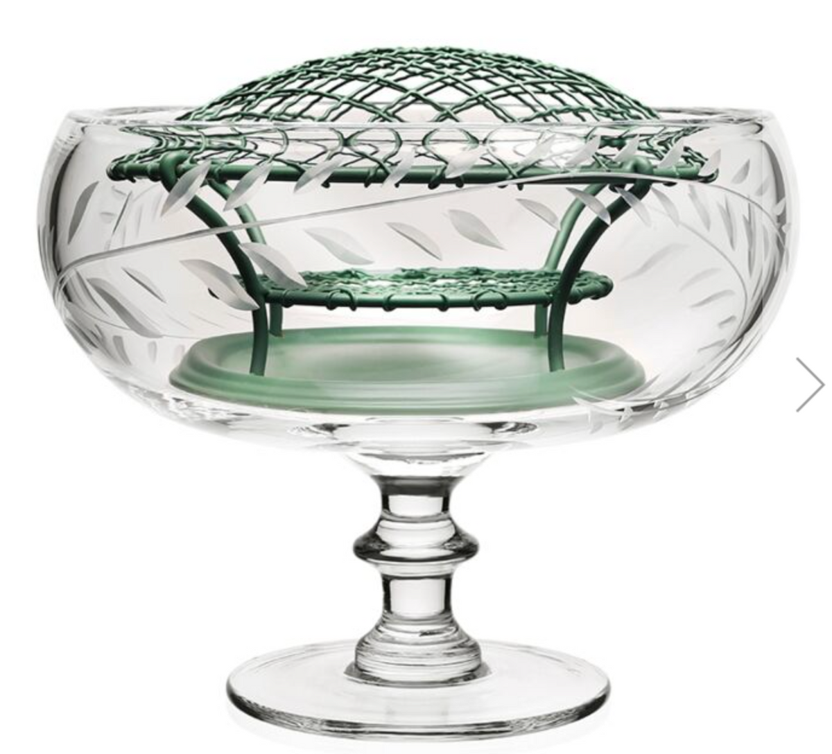 Jasmine Footed Rose Bowl & Wire 8 1/2"