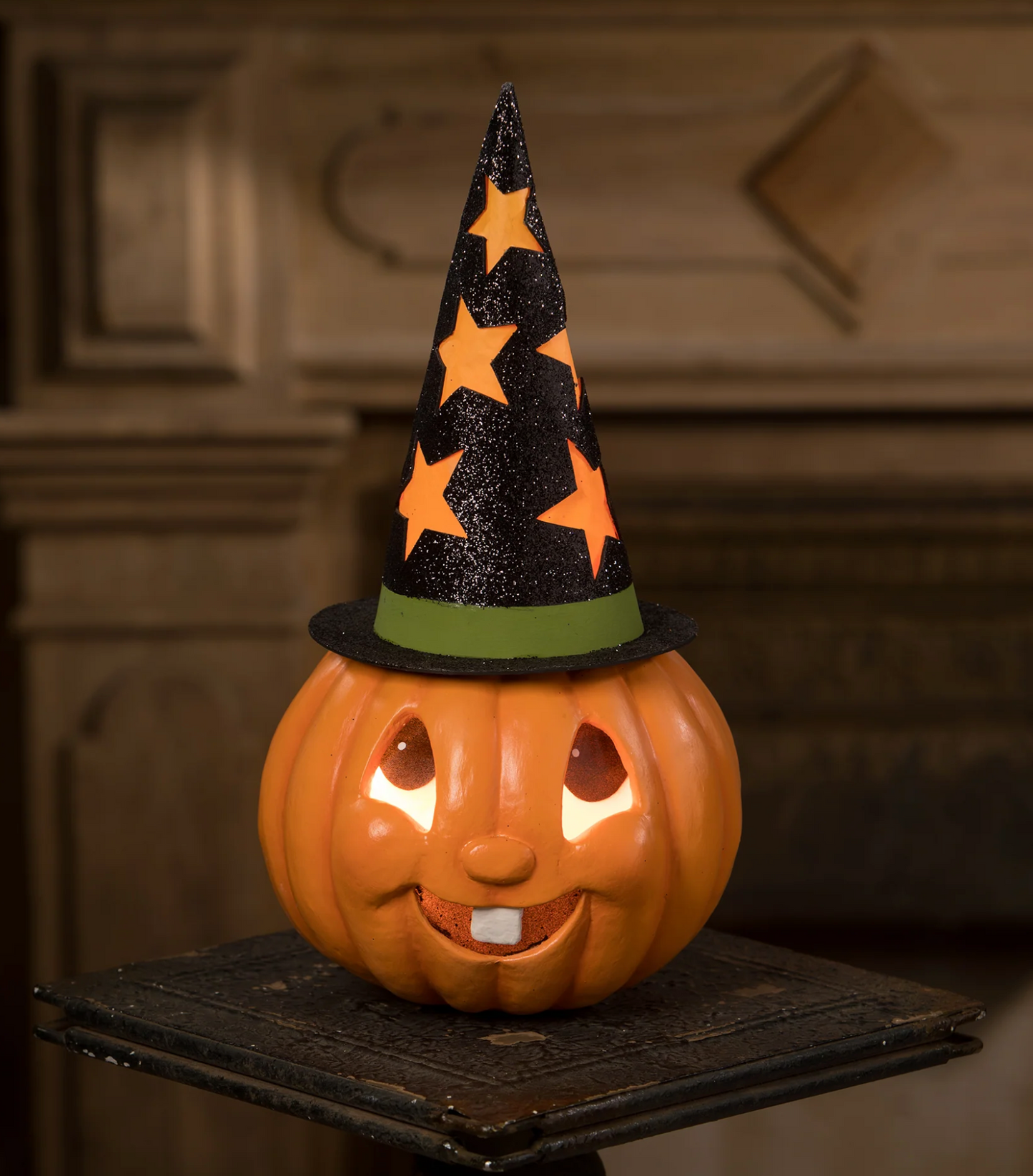 Retro Pumpkin Witch Container