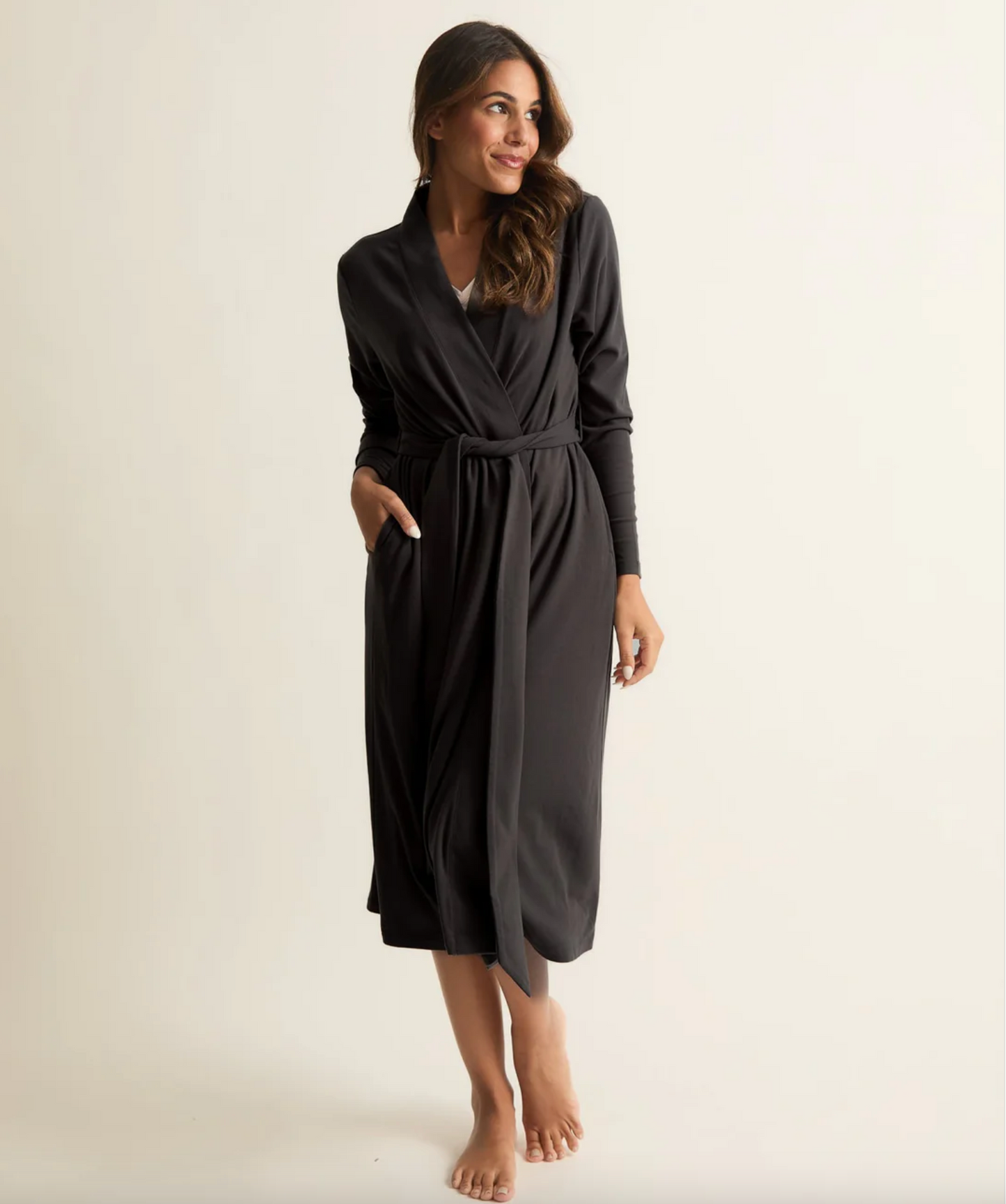 Faceplant Dreams Soft Lounge Robe Charcoal SM/MED