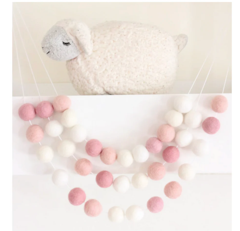 Ombre Felt Ball Garland 7ft