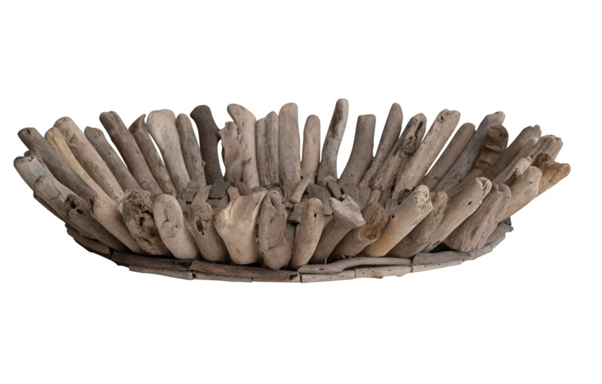 Decorative Driftwood Footed tray, Natural