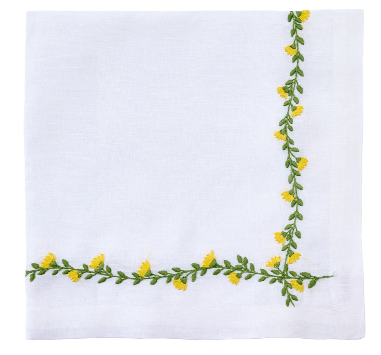 White Cottage Garden Napkin