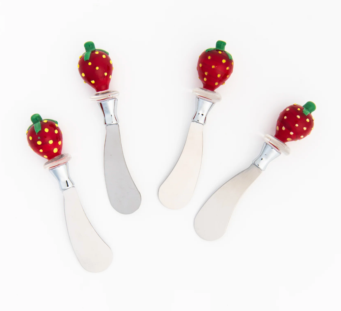 Stainless Steel Canape Knife w/ Strawberry Handle