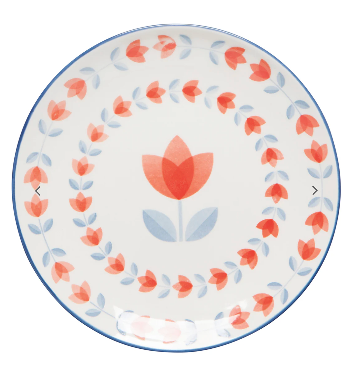 Red Tulip Stamped Appetizer Plate 6"