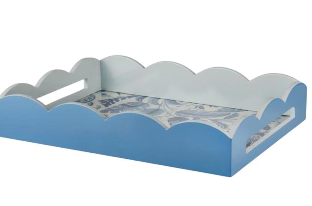 Palm Beach Scallop Tray Blue 43x33cm