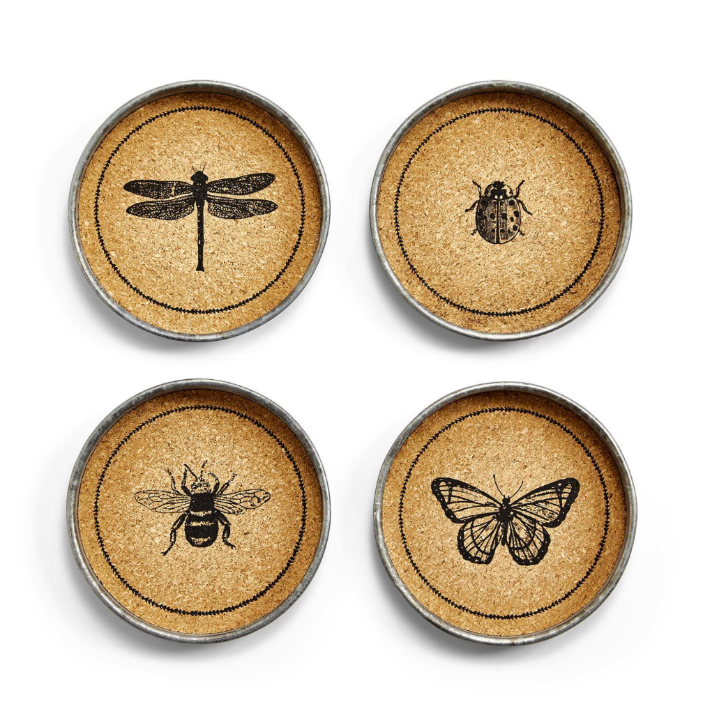 GARDEN CORK COASTERS - SET OF 4