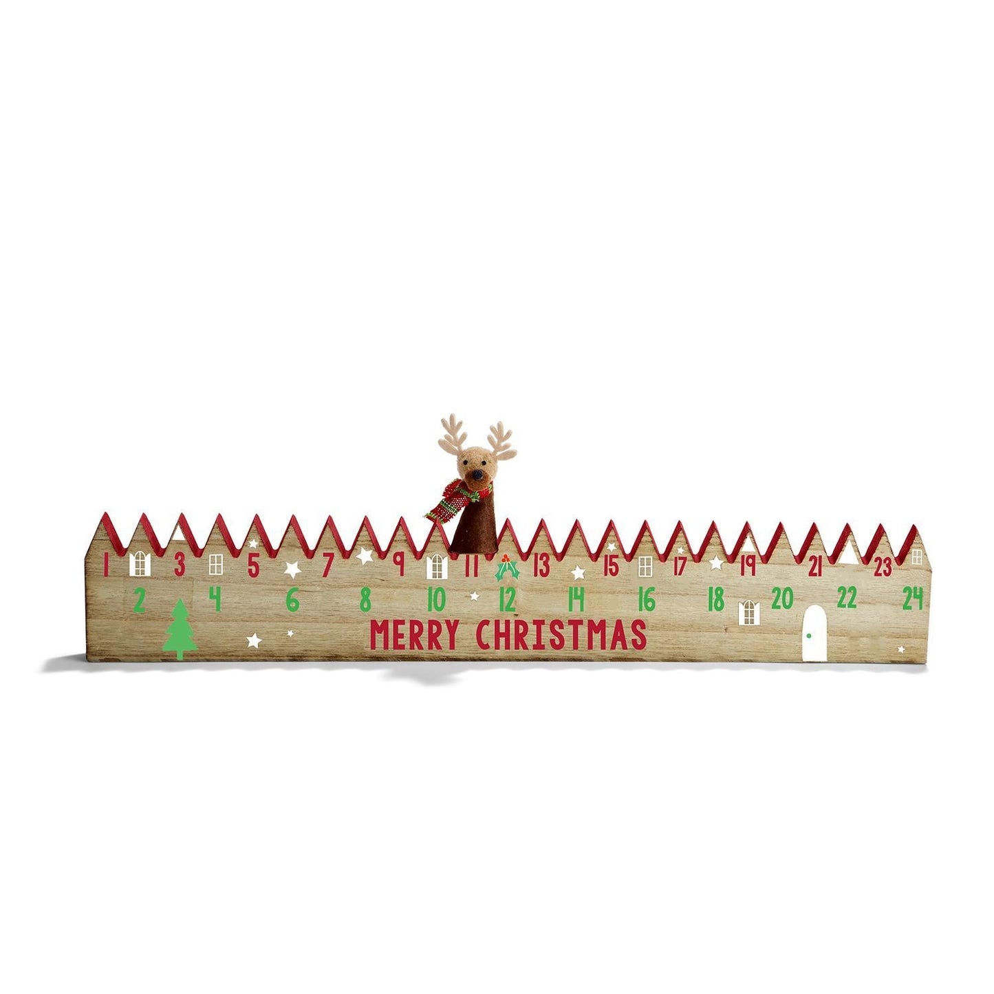 Wood Advent Calendar w/ Reindeer