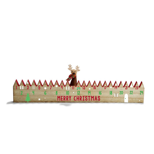 Wood Advent Calendar w/ Reindeer