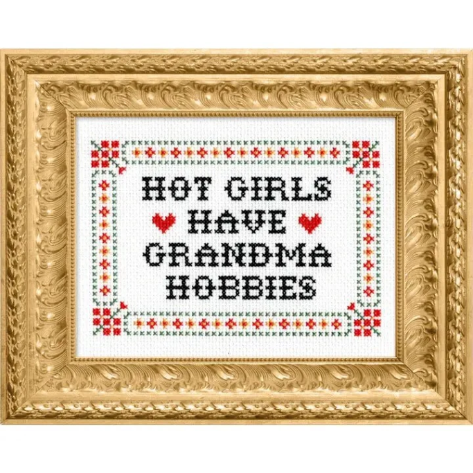 Hot Girls Grandma Hobbies Deluxe Cross Stitch Kit