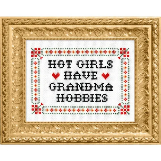 Hot Girls Grandma Hobbies Deluxe Cross Stitch Kit