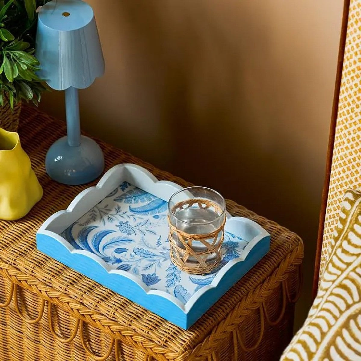 Palm Beach Scallop Tray Blue 43x33cm