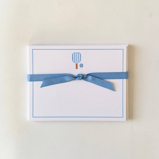 Pickleball Paddle, Blue Stripe - Flat Note Cards