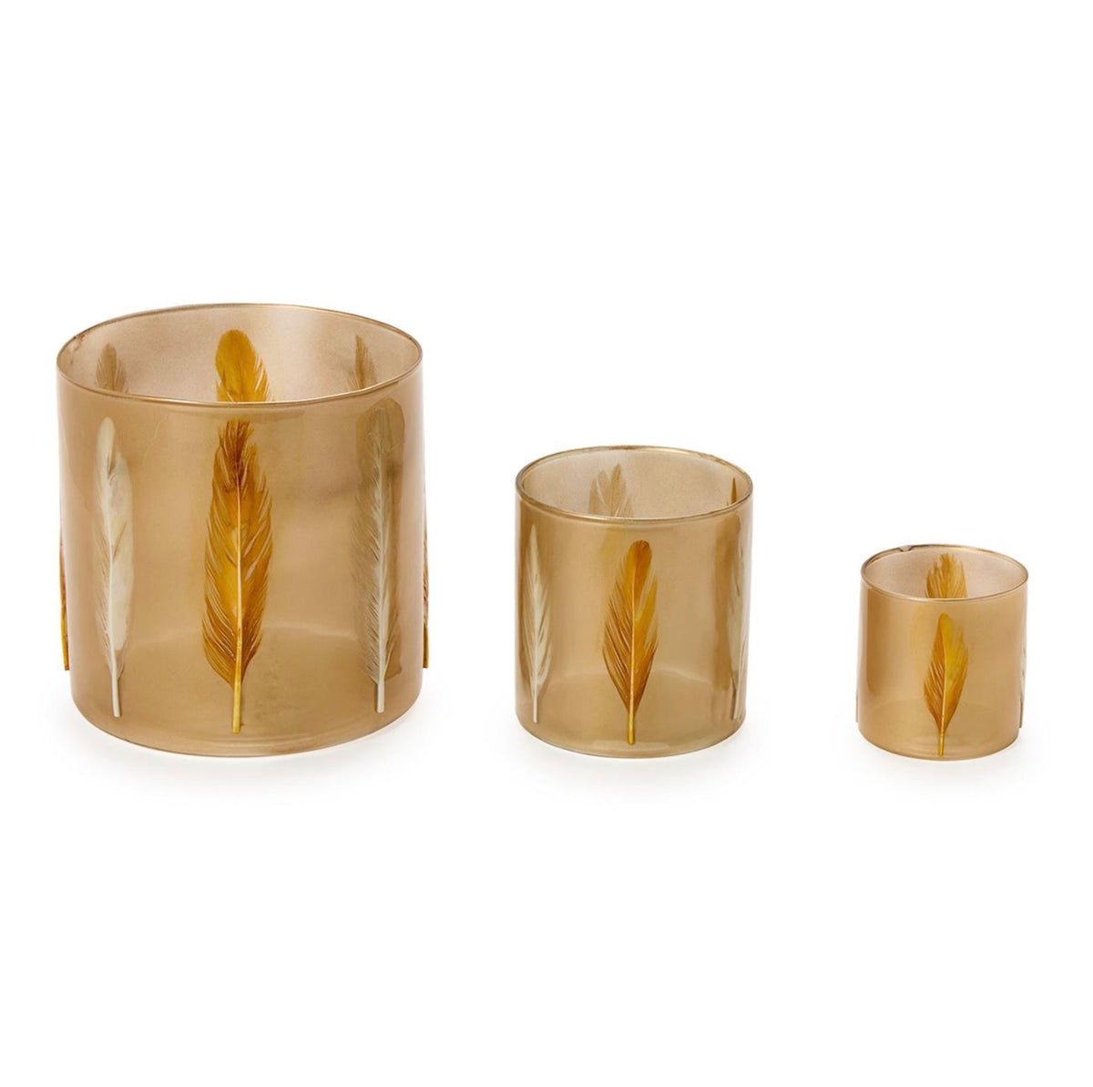 Feather Hurricane Candleholders Set of 3 Sizes