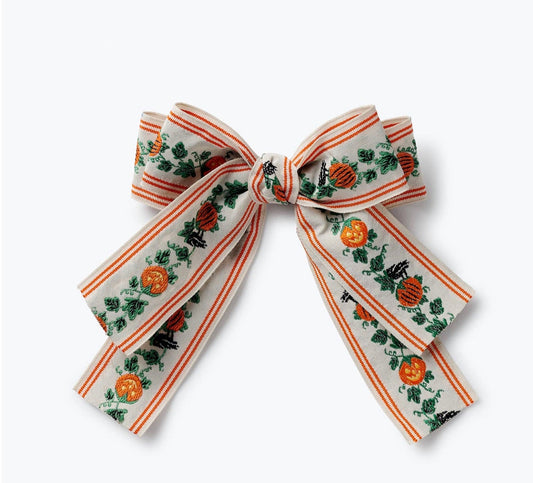 Pumpkin Patch Jacquard Bow Clip