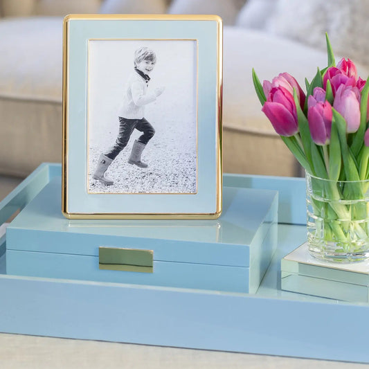 Powder Blue Enamel & Gold Curve Frame - 8"x10"