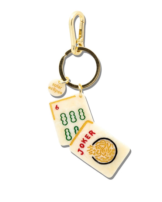Hand-Painted Mahjong Bag Charm/Keychain