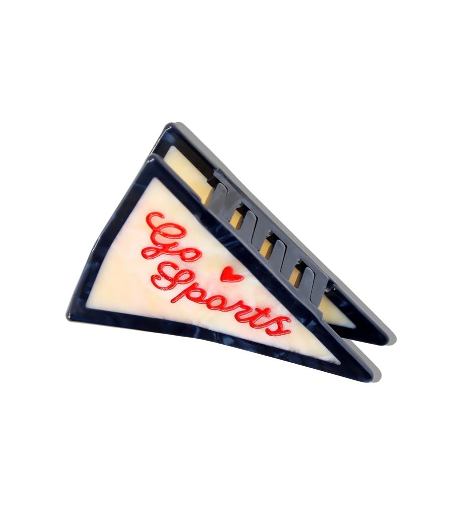 Hand-painted Go Sports Pendant Flag Claw Hair Clip