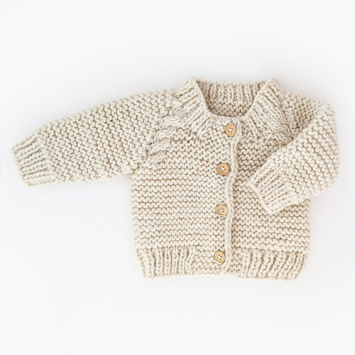 Natural Garter Stitch Cardigan