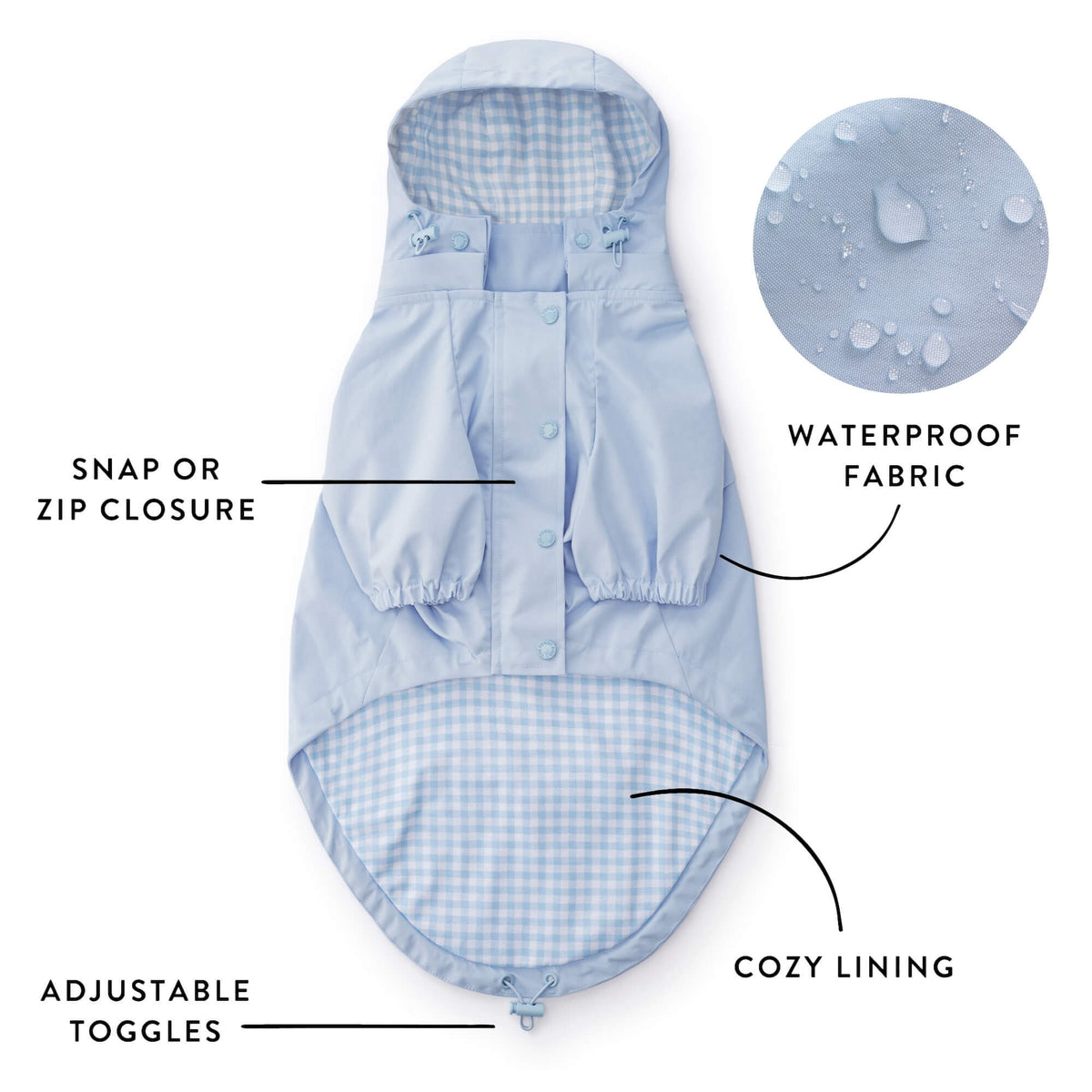 Sky Blue Dog Raincoat