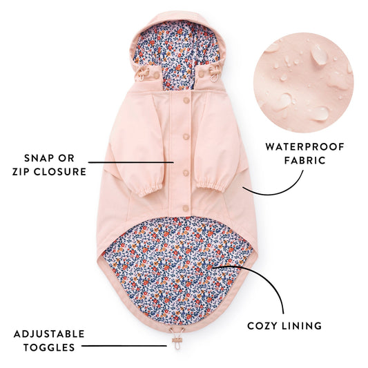 Petal Pink Dog Raincoat