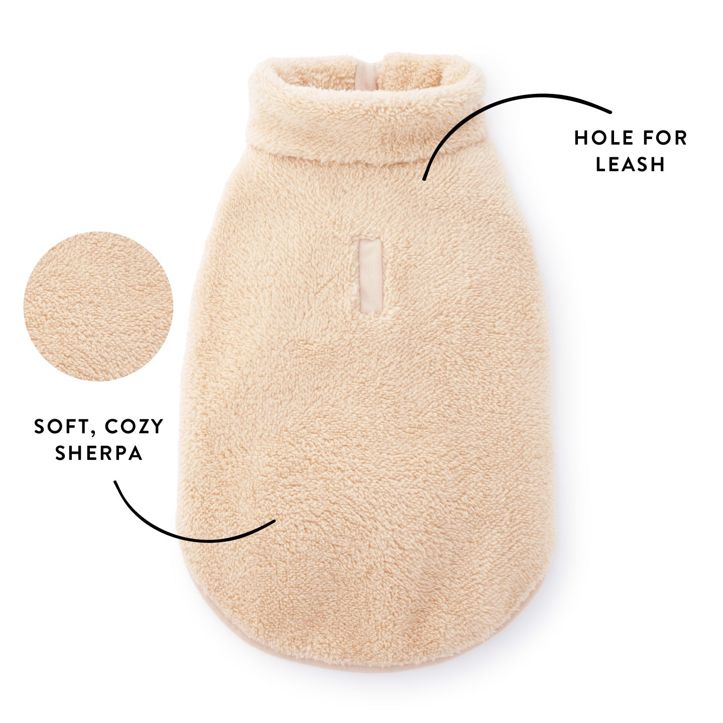 Quarter-Zip Sherpa Dog Jacket Wheat