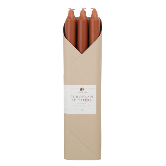 12" Taper candles 6pk Terra Cotta Gift Pack