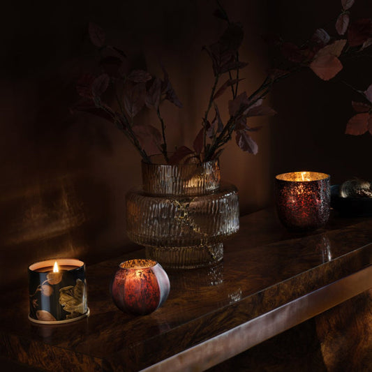 Midnight Pumpkin Large Boxed Crackle Glass Candle