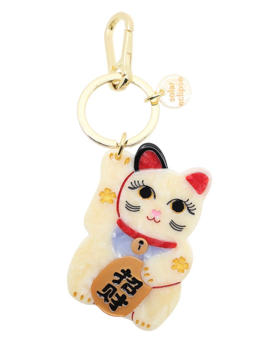 Maneki Neko Cat Bag Charm + Keychain