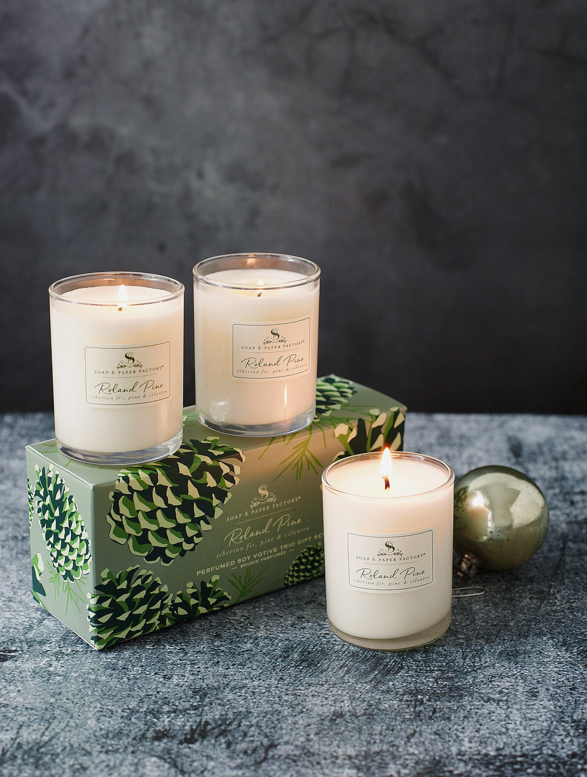 Roland Pine Votive Glass Soy Candle Gift Set