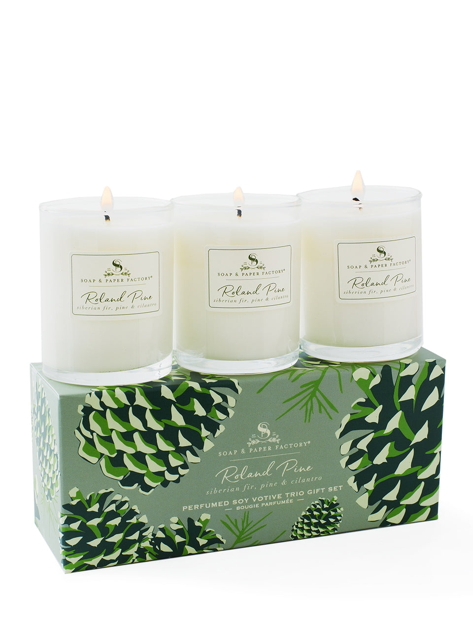 Roland Pine Votive Glass Soy Candle Gift Set
