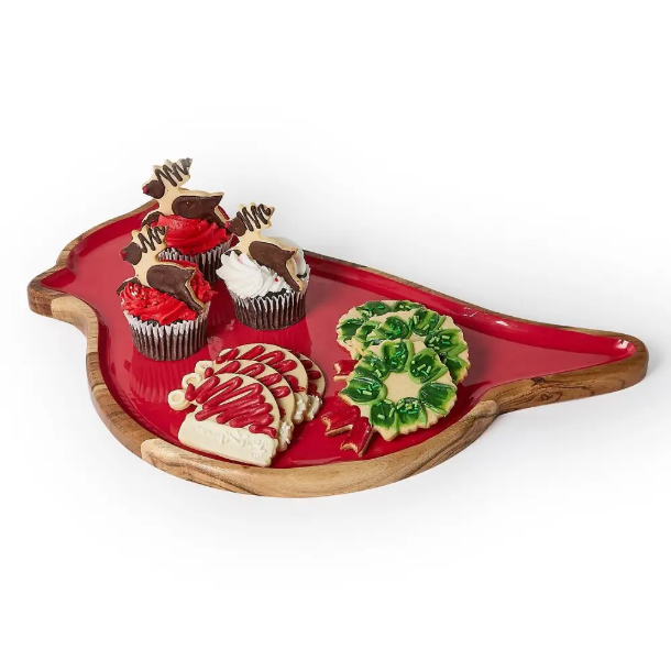 Cardinal Serving/Charcuterie Board with Enamel